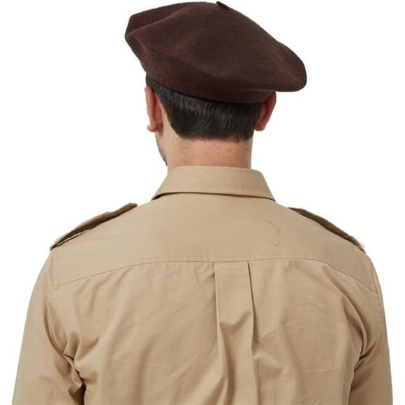 Wool French Beret Hat Men Beret Cap for Women Large Military Beret - Picture 2 of 6